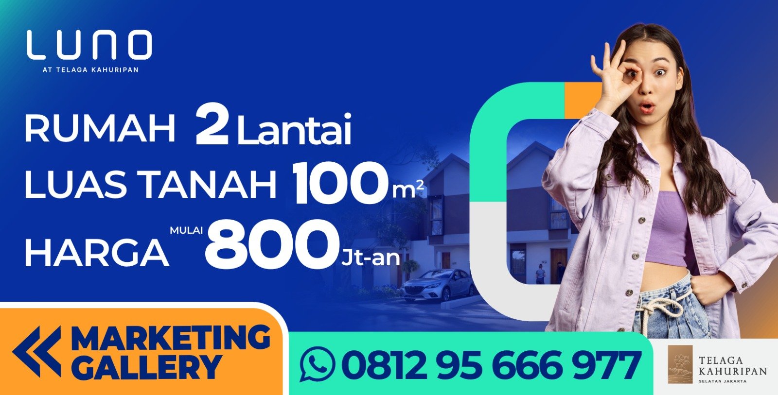 Rumah 2 Lantai Harga 800Juta luas tanah 100M